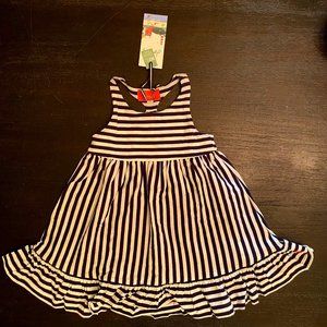 Joules Juno Navy Striped Sleeveless Girls Dress - 2Y